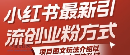 小红书最新引流创业粉方式，项目图文玩法介绍以及如何安全倒流私域-小白项目分享网