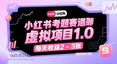 小红书考题赛道虚拟项目1.0，项目操作简单，每天收益2-3张-小白项目分享网