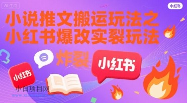 小说推文搬运玩法之小红书，小红书爆改实长炸裂玩法-小白项目分享网