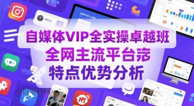 自媒体VIP全实操卓越班，全网主流平台特点优势分析-小白项目分享网