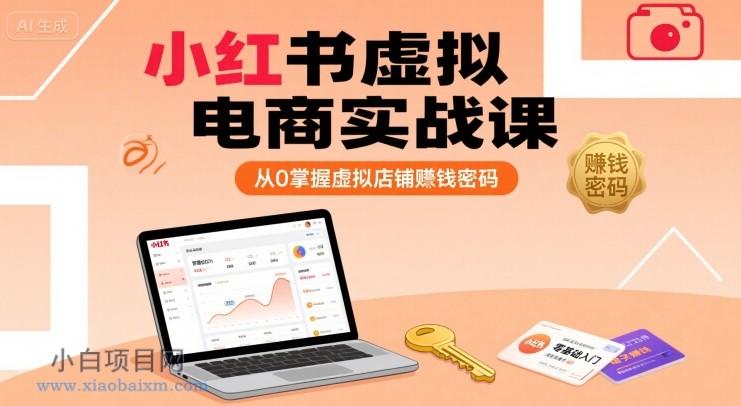 小红书虚拟电商实战课，从0掌握虚拟店铺賺钱密码-小白项目分享网