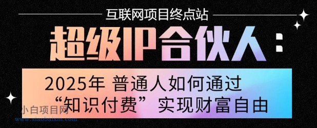 2025年普通人唯一能翻身的项目”：不做韭菜，做镰刀！零基础也能月挣10个w【揭秘】-小白项目分享网