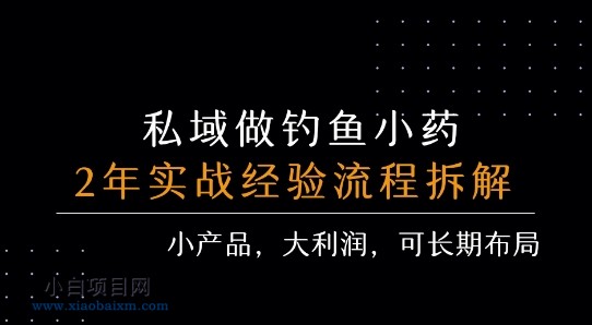 私域做钓鱼小药 每单利润3张+ 详细流程拆解-小白项目分享网