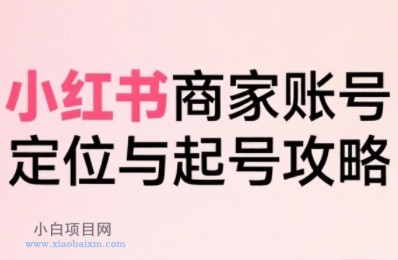 小红书电商全链路实战从定位到爆单，系统拆解小红书商家起号全流程-小白项目分享网