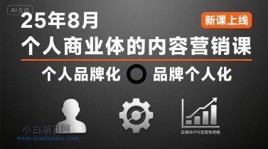 个人商业体的内容营销课25年8月，个人品牌化，品牌个人化，自媒体ip内容营销策略-小白项目分享网