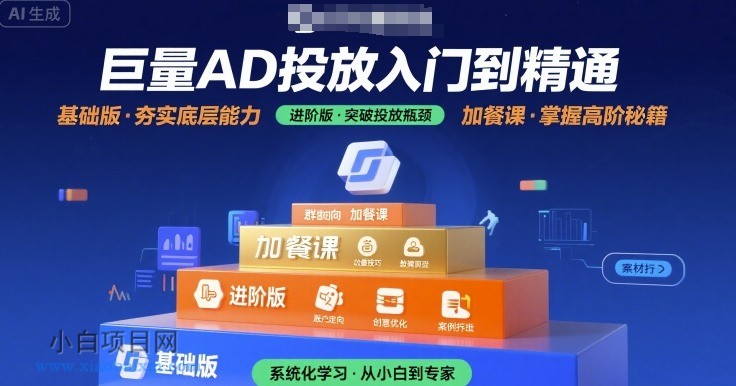 巨量AD投放入门到精通，基础版+进阶版+加餐课-小白项目分享网