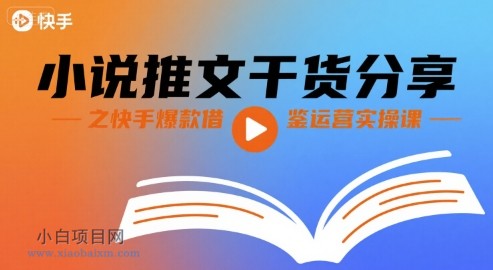 小说推文干货分享之快手爆款借鉴运营实操课-小白项目分享网