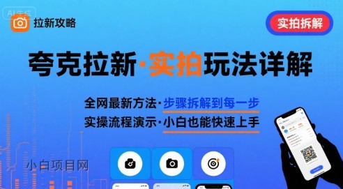 全网最新最细的夸克拉新实拍玩法，夸克搜索实拍详细拆解-小白项目分享网