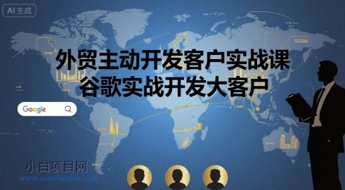 外贸主动开发客户实战课，谷歌实战开发大客户-小白项目分享网