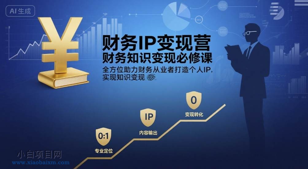 财务IP变现营，财务知识变现必修课，全方位助力财务从业者打造个人IP，实现知识变现-小白项目分享网