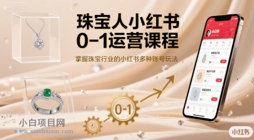 珠宝人小红书0-1运营课程，掌握珠宝行业的小红书多种账号玩法-小白项目分享网