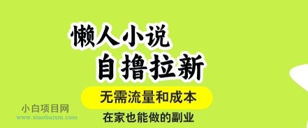 懒人小说自撸拉新，无需流量，一个账号一条作品就可以打爆收益，在家也能轻松做的副业【揭秘】-小白项目分享网