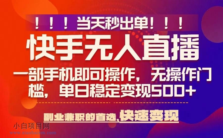 当天秒出单，无人直播最新技术，0风控，轻松日入5张+【揭秘】-小白项目分享网