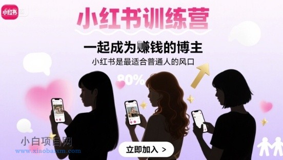 小红书训练营一起成为賺钱的博主，小红书是最适合普通人的风口-小白项目分享网