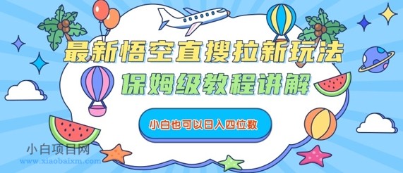 最新悟空直搜拉新玩法，保姆级教程讲解，小白也可以日入四位数-小白项目分享网