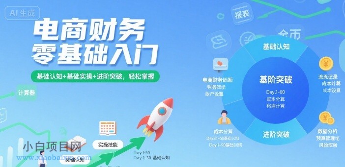 电商财务零基础入门，基础认知+基础实操+进阶突破，轻松掌握-小白项目分享网