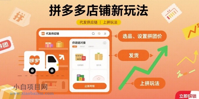 拼多多店铺新玩法,代发供应链上拼玩法