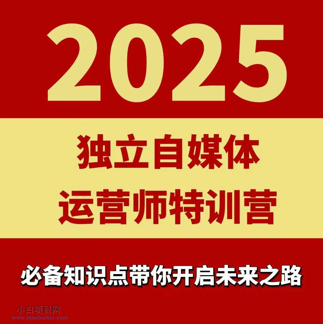 2025独立自媒体运营师特训营，一门针对本地实体运营+团购的课程-小白项目分享网