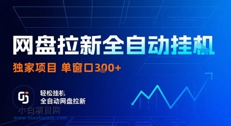 网盘拉新全自动挂G，独家项目，全自动运行完成拉新做任务，单窗口3张+【揭秘】-小白项目分享网