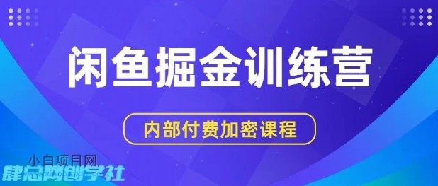 闲鱼掘金训练营，双重暴力变现，日入2张+，小白也能轻松上手-小白项目分享网