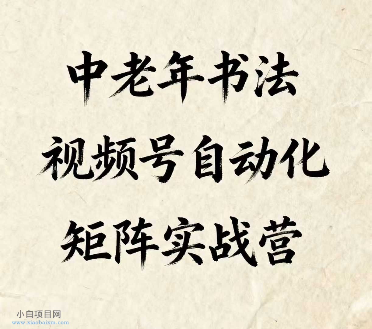 中老年书法视频号自动化矩阵实战营，一套自动化流程玩转中老年书法视频号矩阵-小白项目分享网