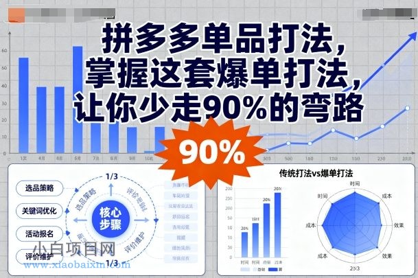 拼多多单品打法，掌握这套爆单打法，让你少走90%的弯路-小白项目分享网