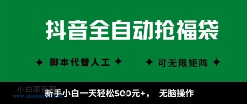 抖音全自动抢福袋项目，新手小白一天轻松5张+，无脑操作，看完直接可以上手【揭秘】-小白项目分享网