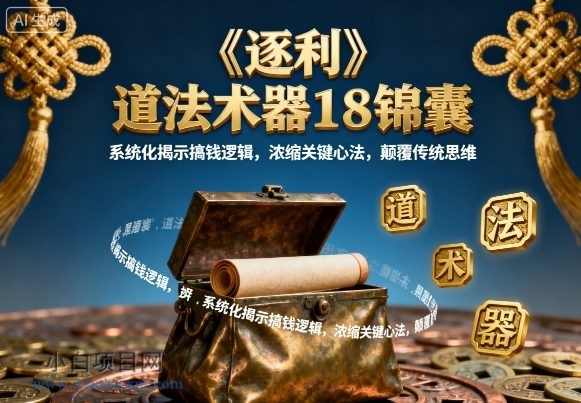 《逐利》道法术器18锦囊，系统化揭示搞钱逻辑，浓缩关键心法，颠覆传统思维-小白项目分享网