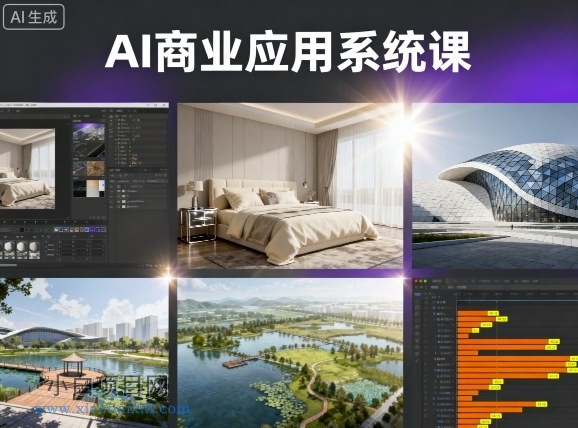 AI商业应用系统课,室内-软装-建筑-景观,智能设计+效果图+动画画实战