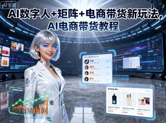 AI数字人+矩阵+电商带货新玩法，AI电商带货教程-小白项目分享网