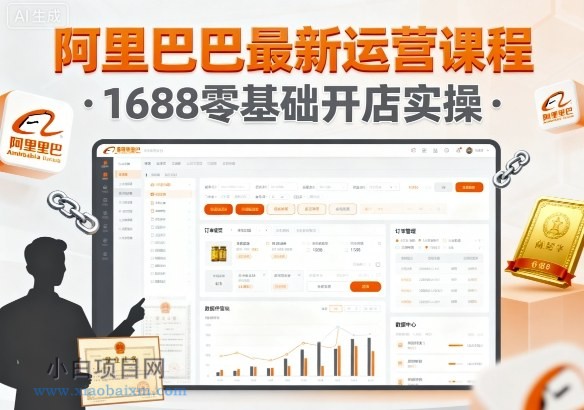 阿里巴巴最新运营课程，1688零基础开店实操-小白项目分享网