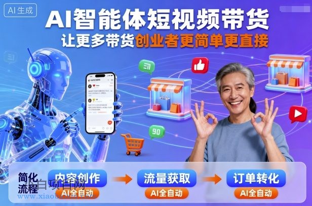 AI智能体短视频带货，让更多带货创业者更简单更直接-小白项目分享网