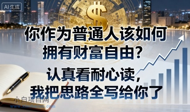 付费文章：你作为普通人该如何拥有财富自由？认真看耐心读，我把思路全写给你了-小白项目分享网
