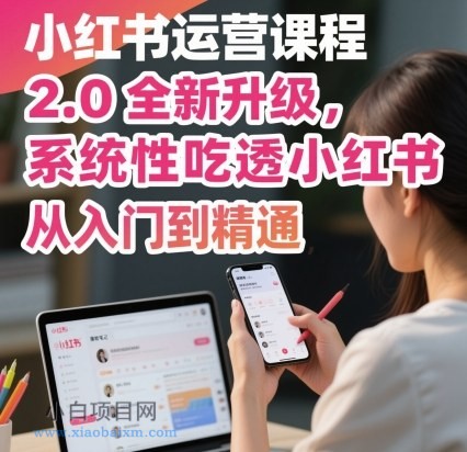 小红书运营课程2.0全新升级，从入门到精通，系统性吃透小红书-小白项目分享网