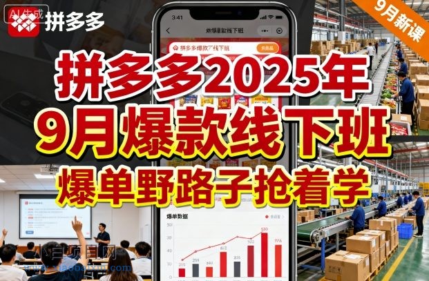 拼多多2025年9月爆款线下班，爆单野路子抢着学-小白项目分享网