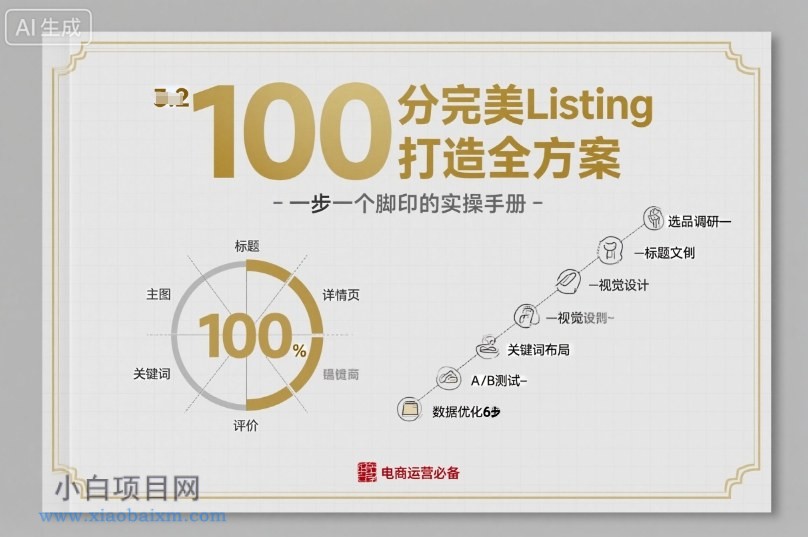 100分完美Listing打造全方案，想要完美listing必须是需要一步一个脚印的-小白项目分享网