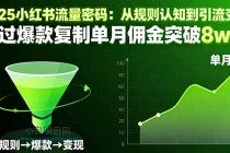 2025小红书流量密码:从规则认知到引流变现,通过爆款复制单月佣金突破8w+
