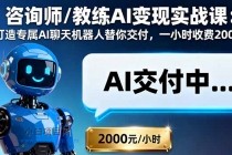 咨询师/教练AI变现实战课：打造专属AI聊天机器人替你交付，一小时收费2000-小白项目分享网