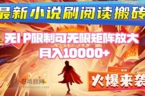 小说阅读搬砖单机每天收益200-400+ 无IP限制可无限矩阵放大 —-小白项目分享网