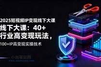 2025短视频IP变现线下大课：40+行业高变现玩法，100+IP高变现实操技术-小白项目分享网