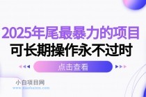 2025年尾最暴力的项目可长期操作永不过时-小白项目分享网