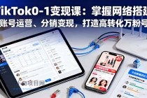 TikTok0-1变现课：掌握网络搭建、账号运营、分销变现，打造高转化万粉号-小白项目分享网