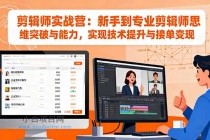 剪辑师实战营:新手到专业剪辑师思维突破与能力,实现技术提升与接单变现