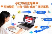 小红书引流爆单术：构建一套低成本 可持续的“内容-引流-成交”闭环系统-小白项目分享网