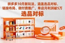 拼多多10月新玩法，涵盖选品对标、链接布局、微付费推广，单店月利润破5万-小白项目分享网
