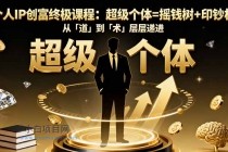 个人IP创富终极课程:超级个体=摇钱树+印钞机,从「道」到「术」层层递进