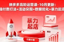 拼多多高阶运营课-10月更新：强付费打法+活动突围+数据优化+暴力起店-小白项目分享网