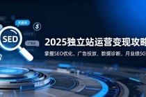 2025独立站运营变现攻略:掌握SEO优化、广告投放、数据诊断,月业绩50万+-小白项目分享网
