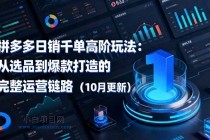 拼多多日销千单高阶玩法：从选品到爆款打造的完整运营链路（10月更新）-小白项目分享网
