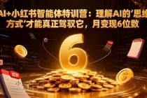 AI+小红书智能体特训营：理解AI的思维方式才能真正驾驭它，月变现6位数-小白项目分享网
